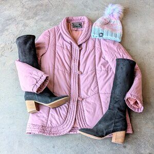 Vintage Windy Weather Mauve Purple Quilted Jacket size 12